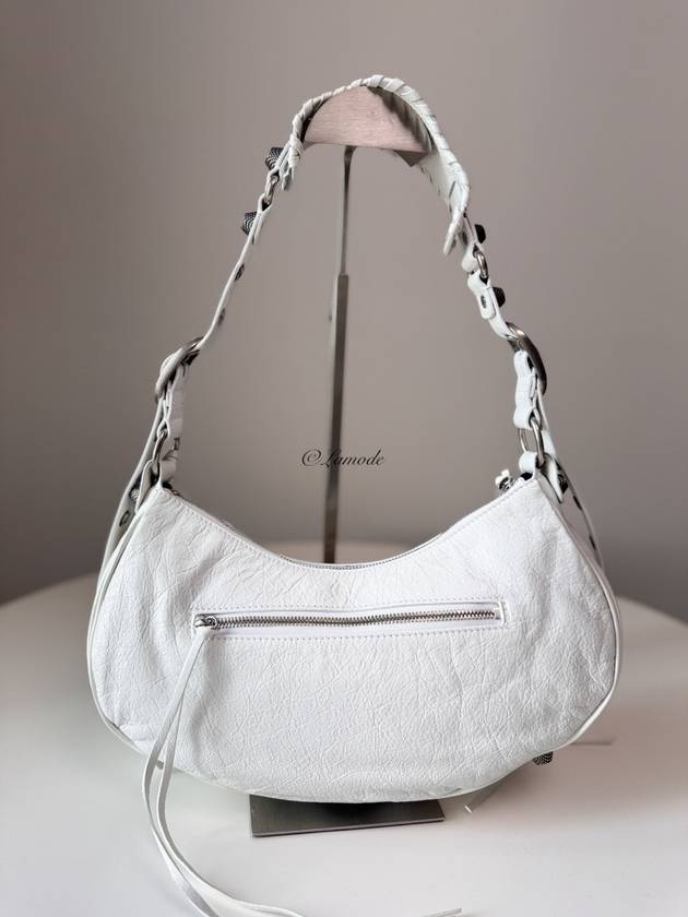 Luxury Balenciaga Trending 2026 Le Cagole Small Leather Shoulder Bag White