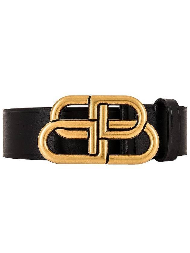 Luxury Balenciaga Trending 2026 BB Logo Leather Belt Black