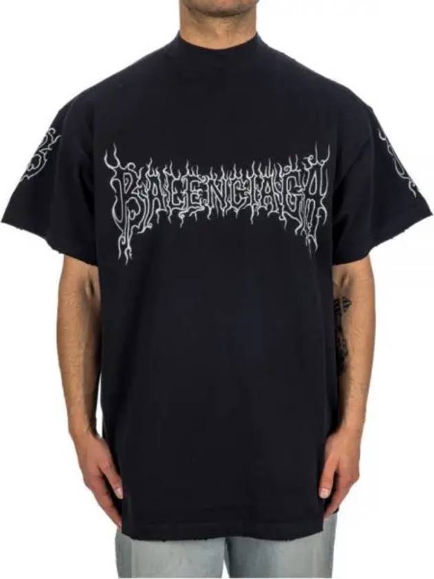 Luxury Balenciaga Trending 2026 Darkwave Cotton Short Sleeve T-Shirt Black
