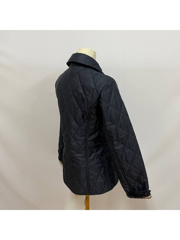 Luxury Burberry WoMen's Diamond Quilted Thermoregulated Check Jacket Midnight