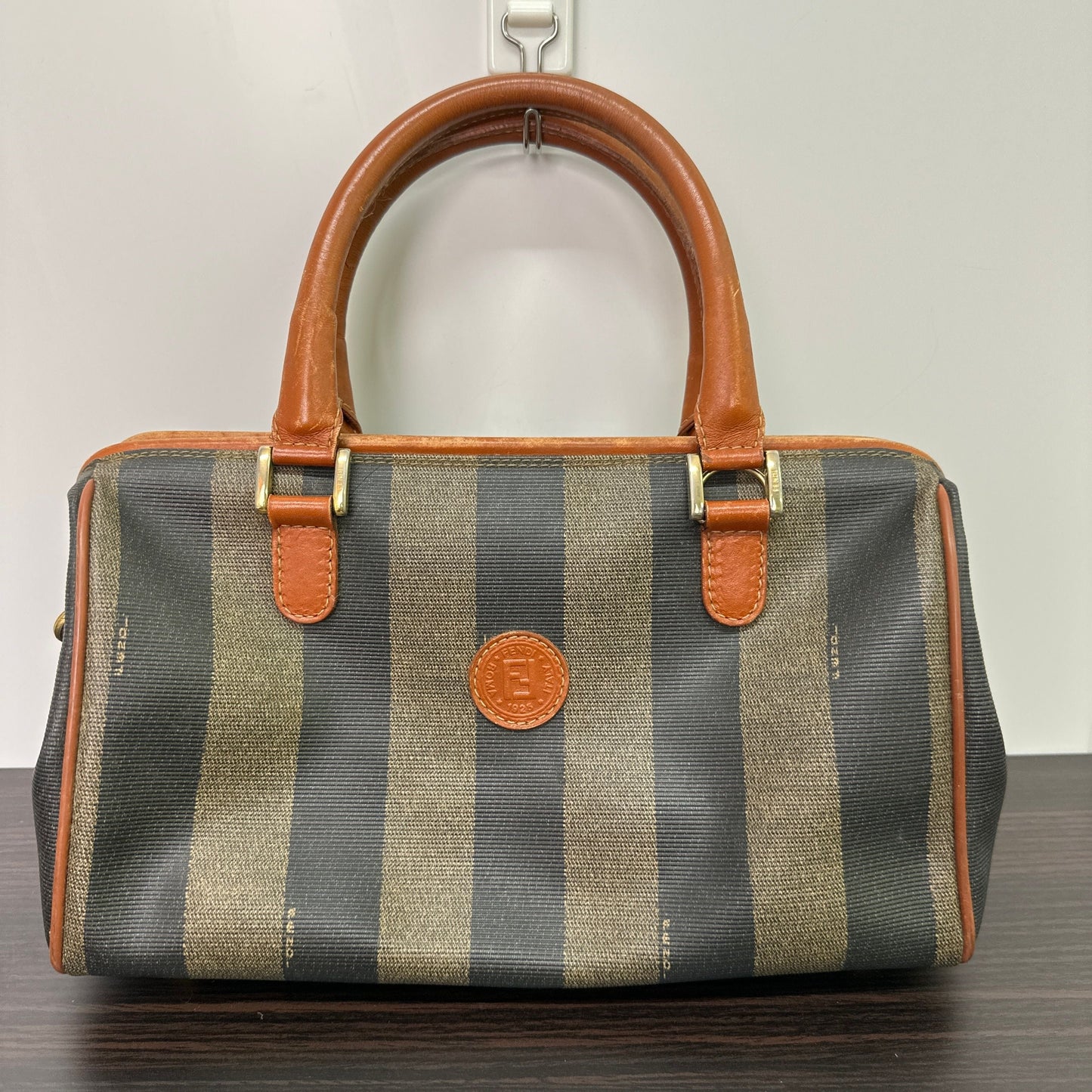 Fendi | Bags |  Fendi Pequin Boston Bag Coated Canvas Medium LB118111