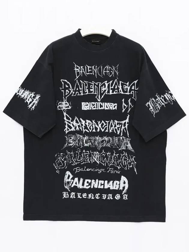 Luxury Balenciaga Trending 2026 DIY Metal Cotton Short Sleeve T-Shirt Black
