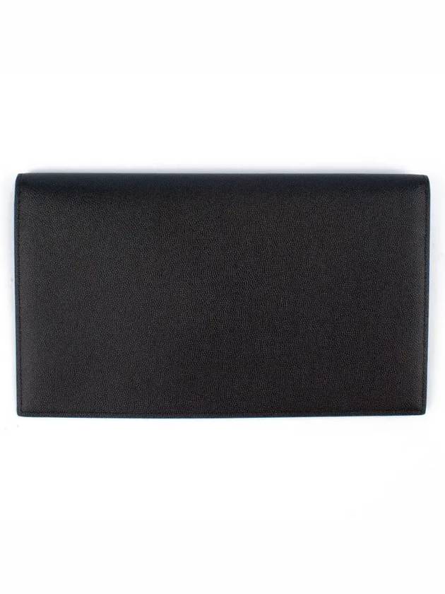 Luxury Saint Laurent Trending 2025 Uptown Grain de Poudre Embossed Leather Clutch Bag Black