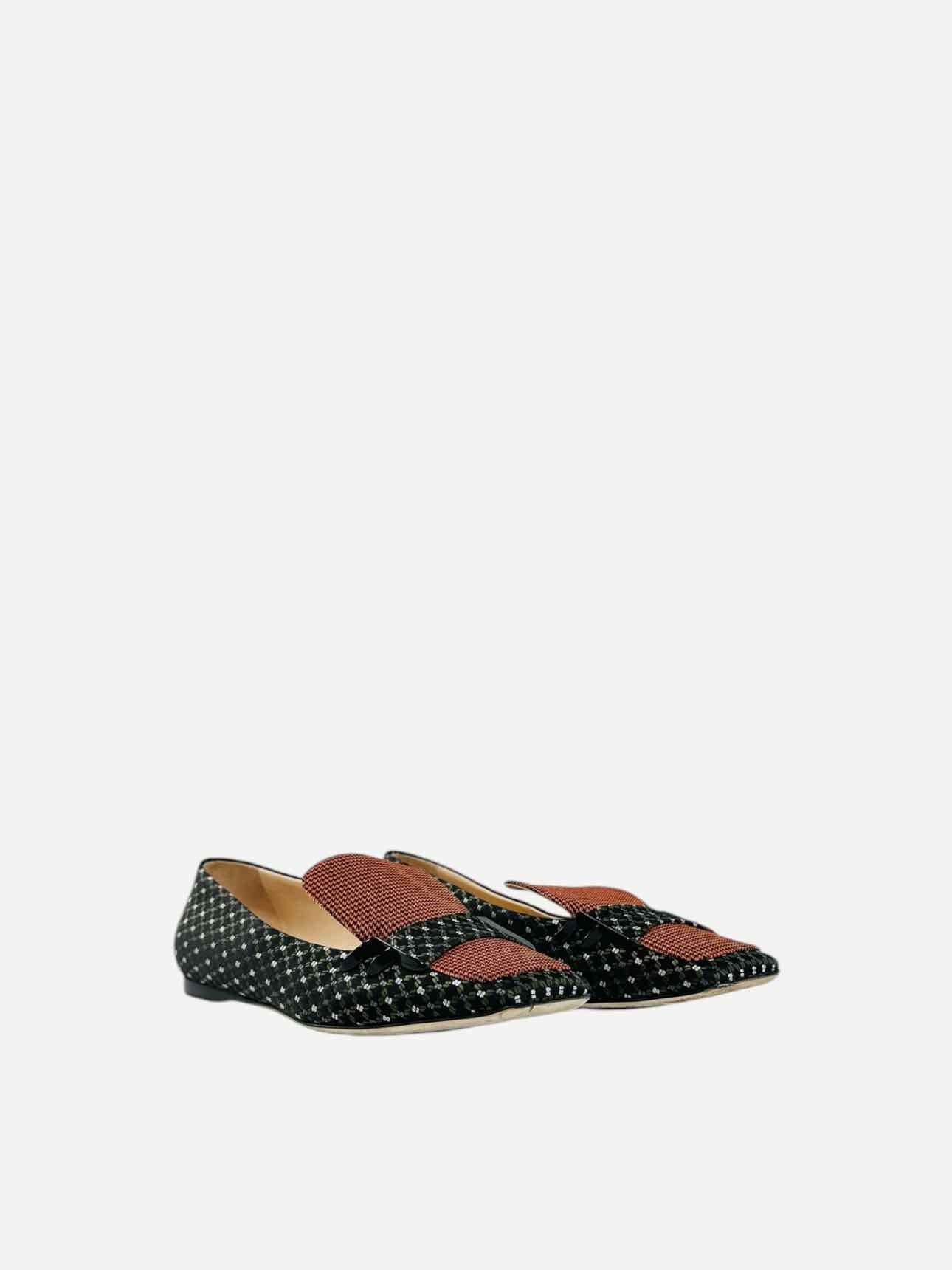 FENDI Black Multicolor Printed Size EU 36 Flats
