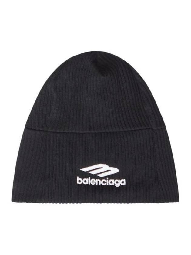 Luxury Balenciaga Trending 2026 Logo Beanie Black
