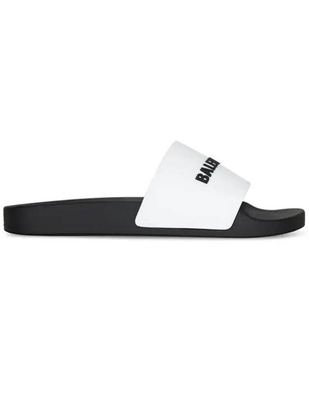 Luxury Balenciaga Trending 2026 Logo Pool Slippers White