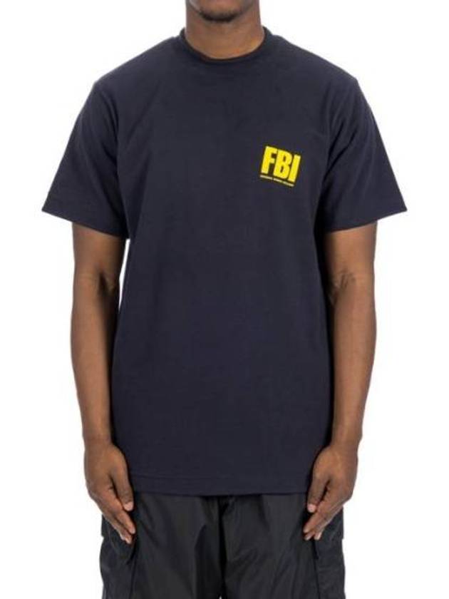 Luxury Balenciaga Trending 2026 FBI Print Reversible Short Sleeve T-Shirt Navy