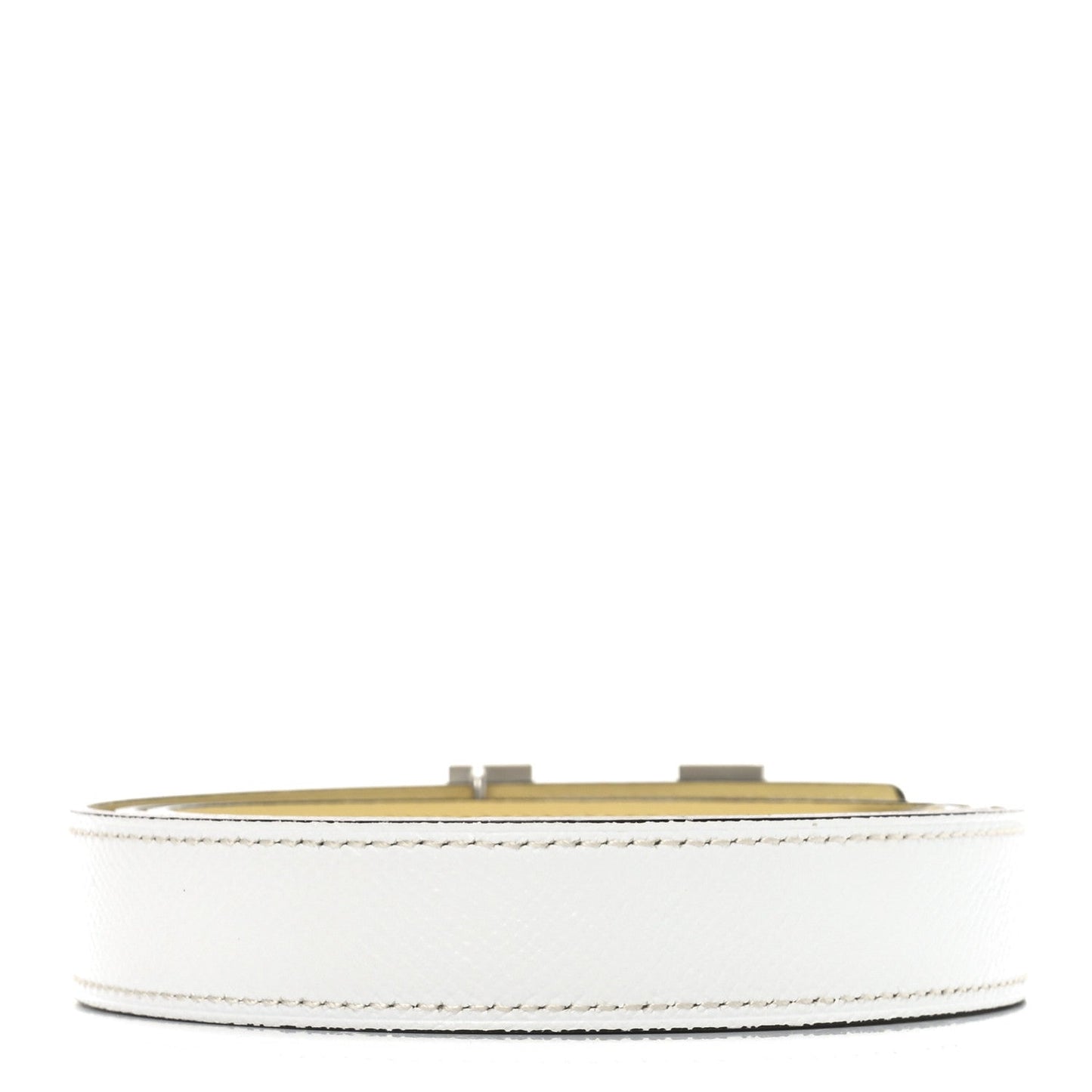 Hermes Swift Epsom 24mm Mini Martelee Constance Belt 90 Jaune Poussin White