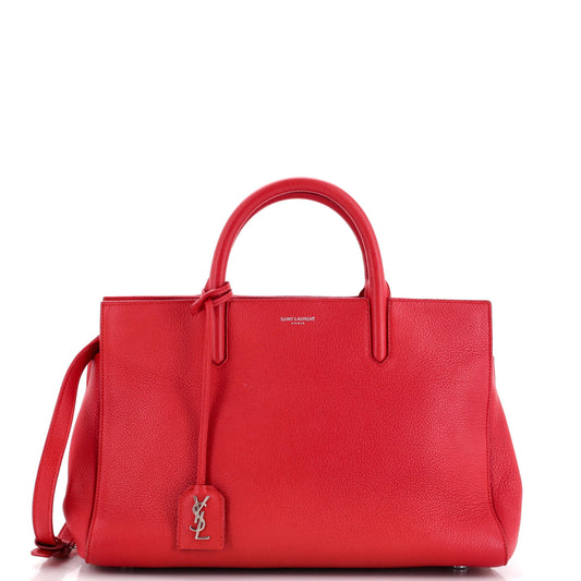 Luxury Saint Laurent Trending 2025 Rive Gauche Cabas Leather Small