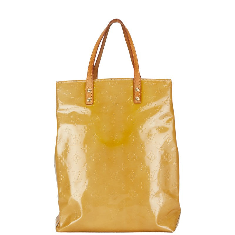 Louis Vuitton Monogram Vernis Reed MM Handbag M91141 Beige Patent Leather Louis Vuitton