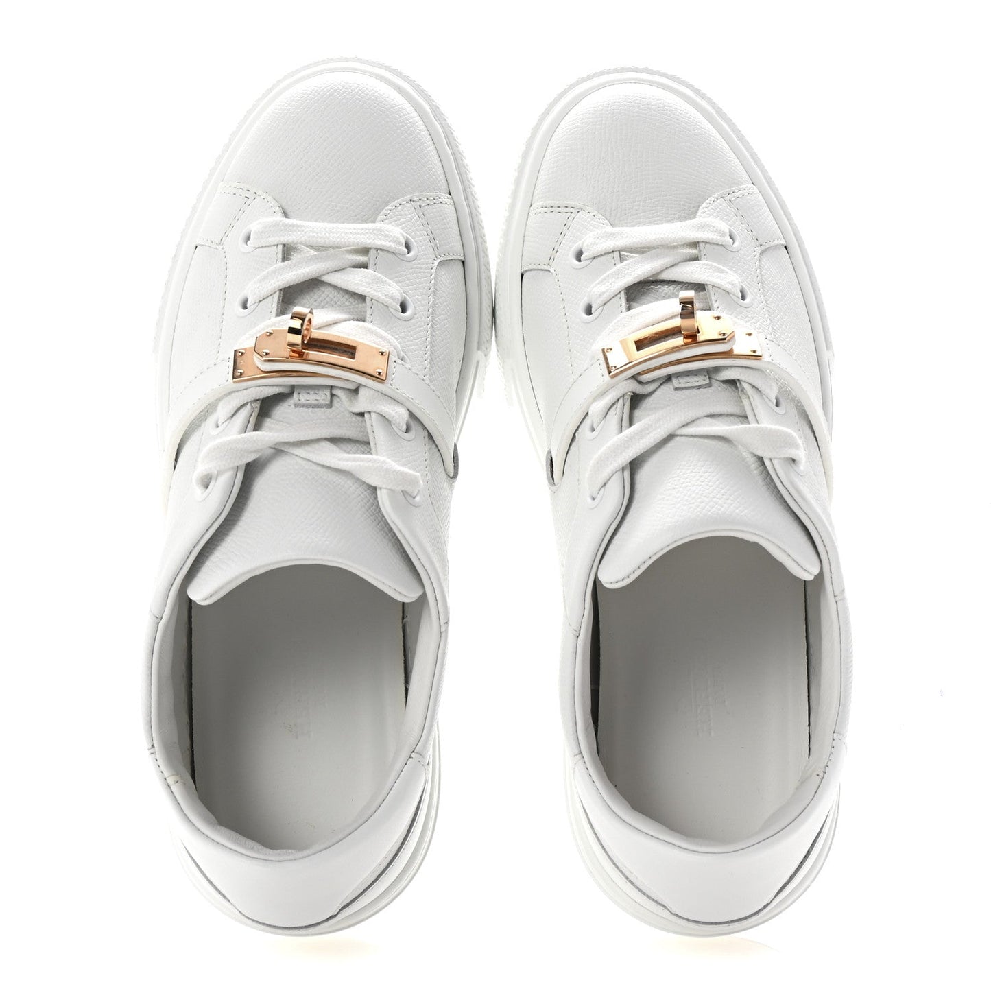 Hermes Epsom Calfskin Day Sneakers 37.5 White