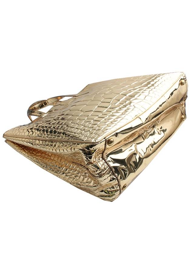 Luxury Saint Laurent Trending 2025 Gold mirror wani pattern big shopper bag