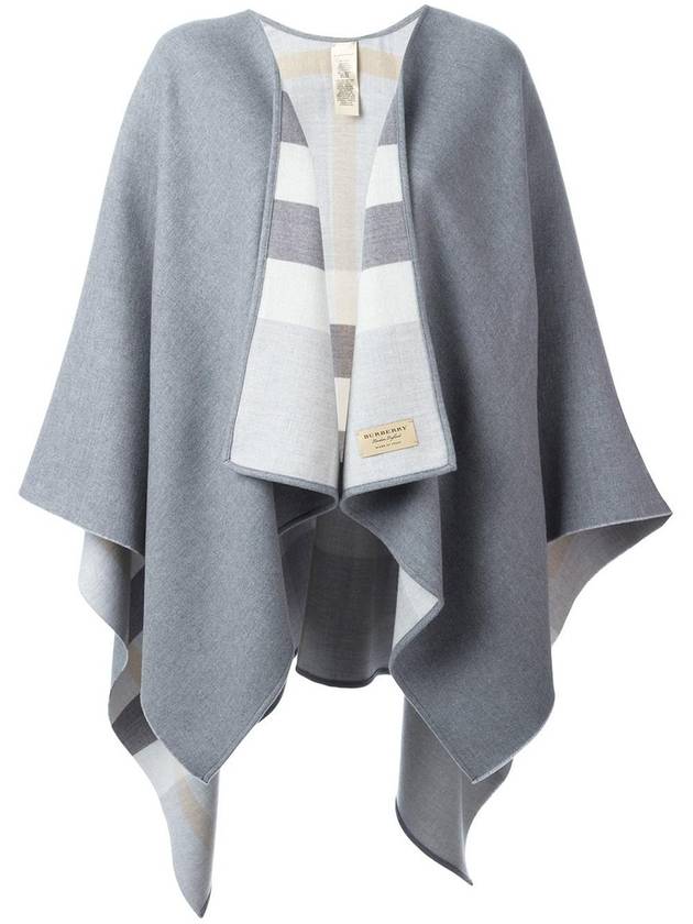 Luxury Burberry WoMen's Check Reversible Wool Cape Grey