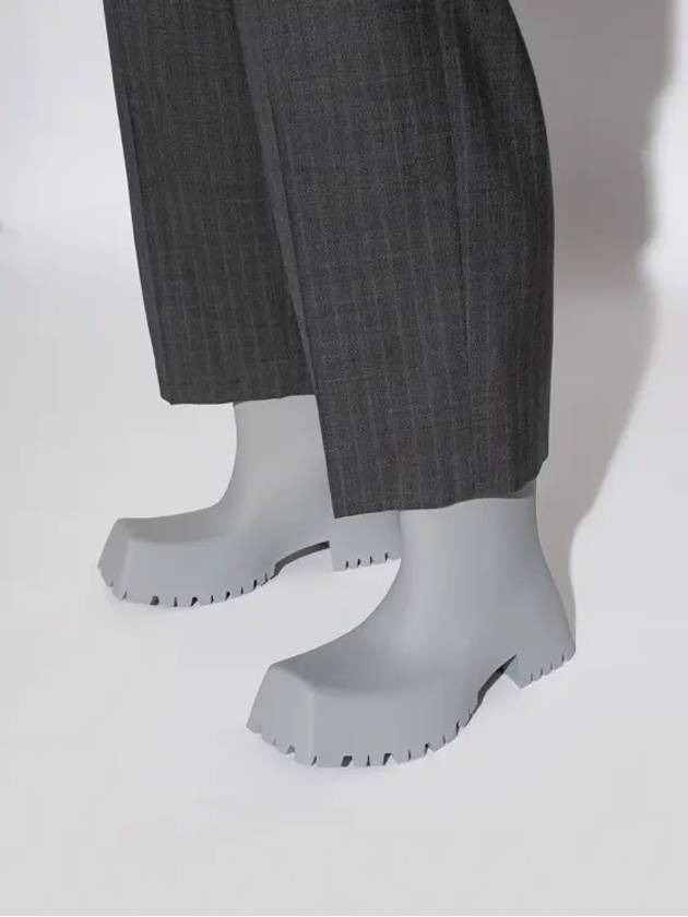 Luxury Balenciaga Trending 2026 Square Toe Rubber Rain Boots Grey