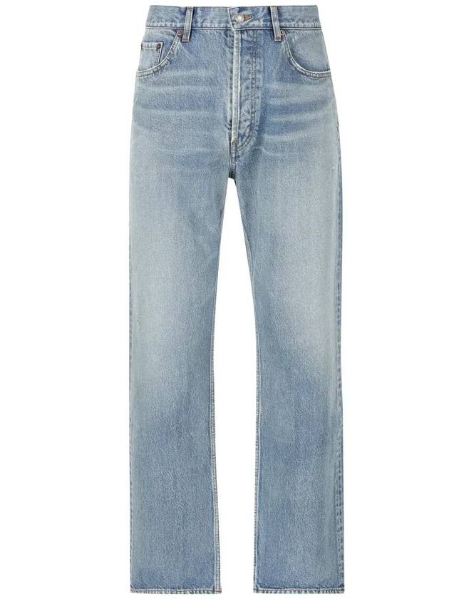 Luxury Saint Laurent Trending 2025 Loose Fit Mid Rise Jeans Blue
