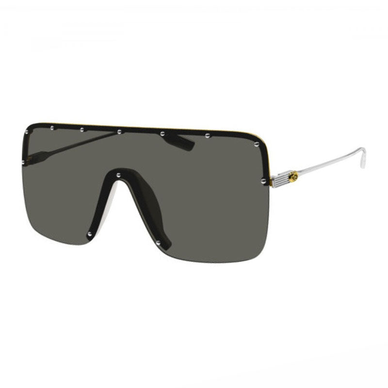 Gucci Sunglasses Shield Rimless, Gold Frame and Grey Lens GG1245S004