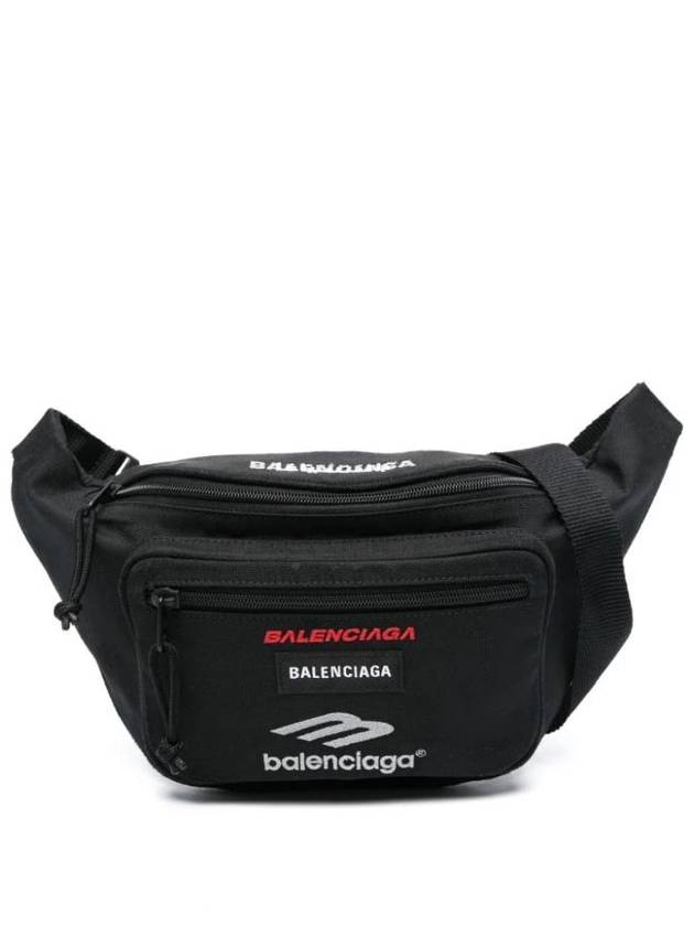 Luxury Balenciaga Trending 2026 Explorer Logo Belt Bag Black