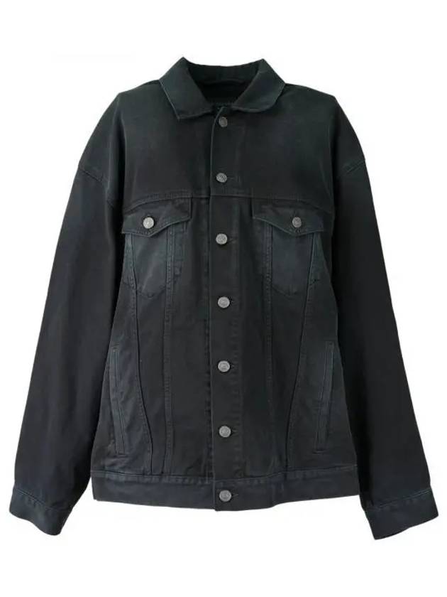 Luxury Balenciaga Trending 2026 Sunbleached Denim Jacket Black