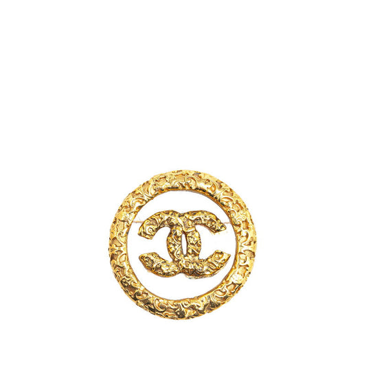 Chanel Gold-Plated Coco Mark Lava Brooch Plastic 03A Classic Flap Tote
