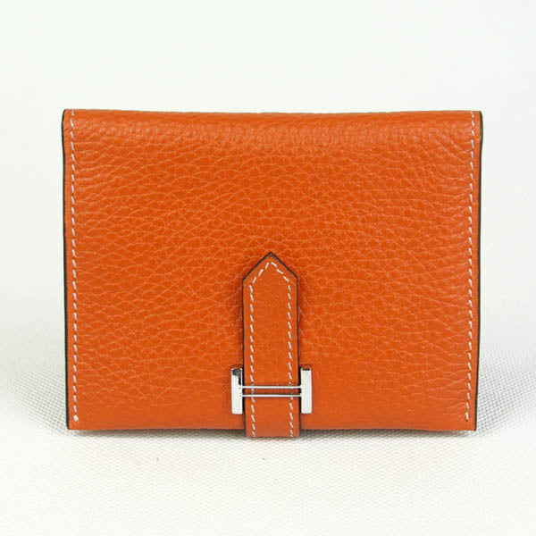 Luxury Hermes Wallet H009 Wallet Cow Leather Orange