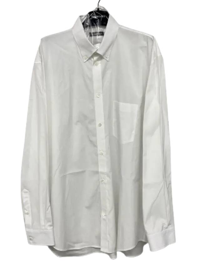 Luxury Balenciaga Trending 2026 Logo Oversized Long Sleeve Shirt White