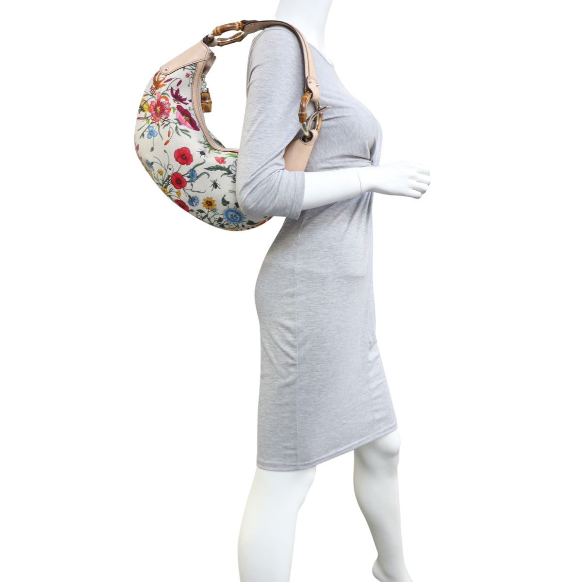 Gucci Flora Bamboo Ring Hobo