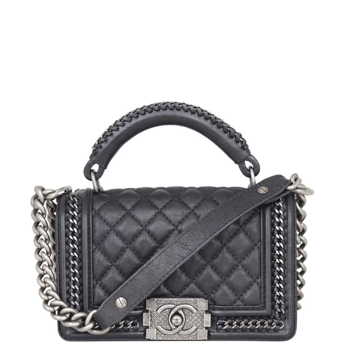Chanel Boy Paris-Rome Chain Top Handle Small