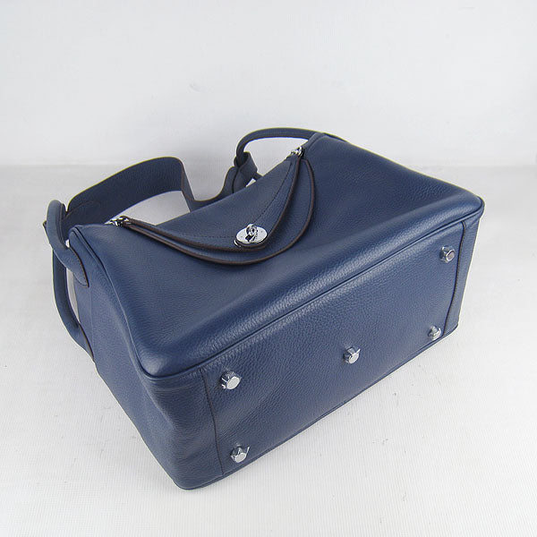 Luxury Hermes Lindy 6208 Ladies Lambskin Blue Handbag