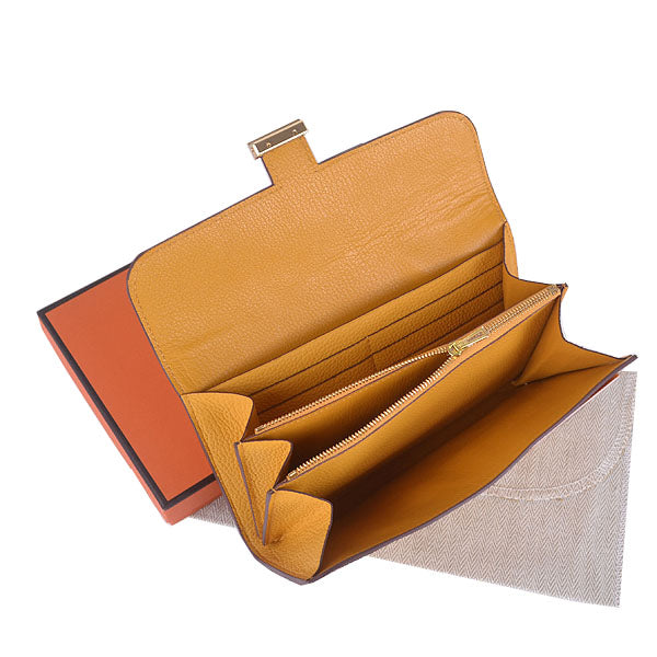 Luxury Hermes Wallet H6023 Wallet Cow Leather Yellow