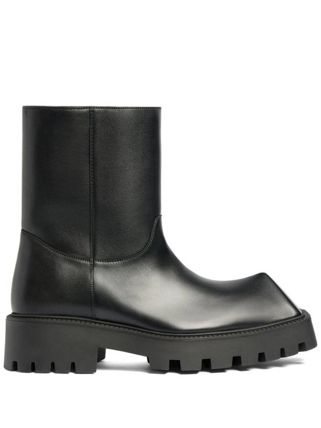 Luxury Balenciaga Trending 2026 Rhino Leather Ankle Boots Black