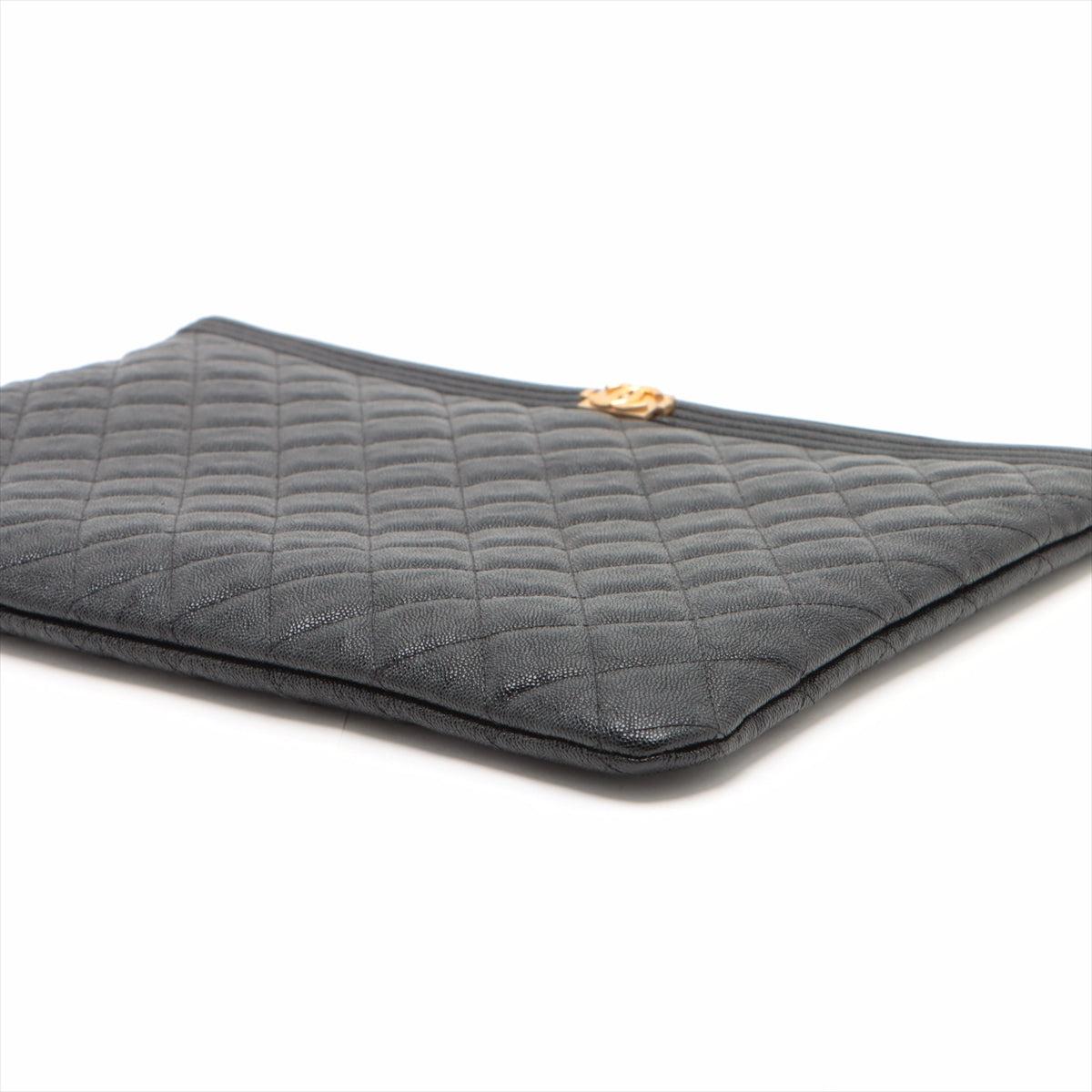 Chanel Boy Chanel Caviar S Clutch Bag Black Gold  25th