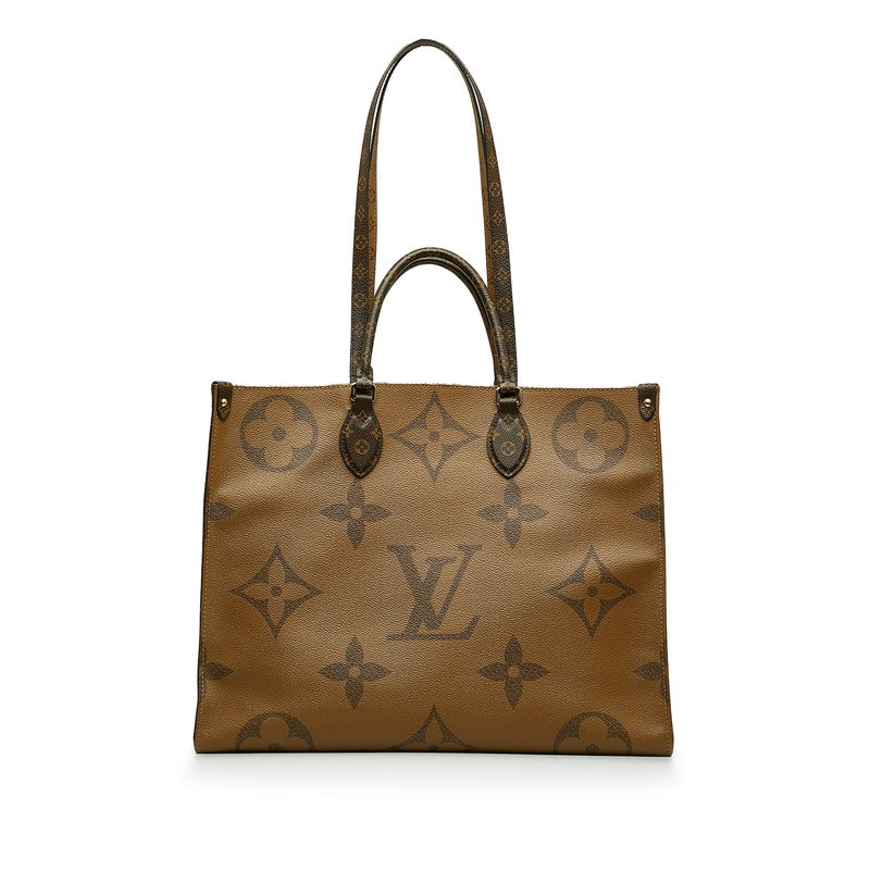 Louis Vuitton Monogram Giant Reverse Onzagor GM Handbag Shoulder Bag 2WAY M45320 Brown PVC Leather Louis Vuitton