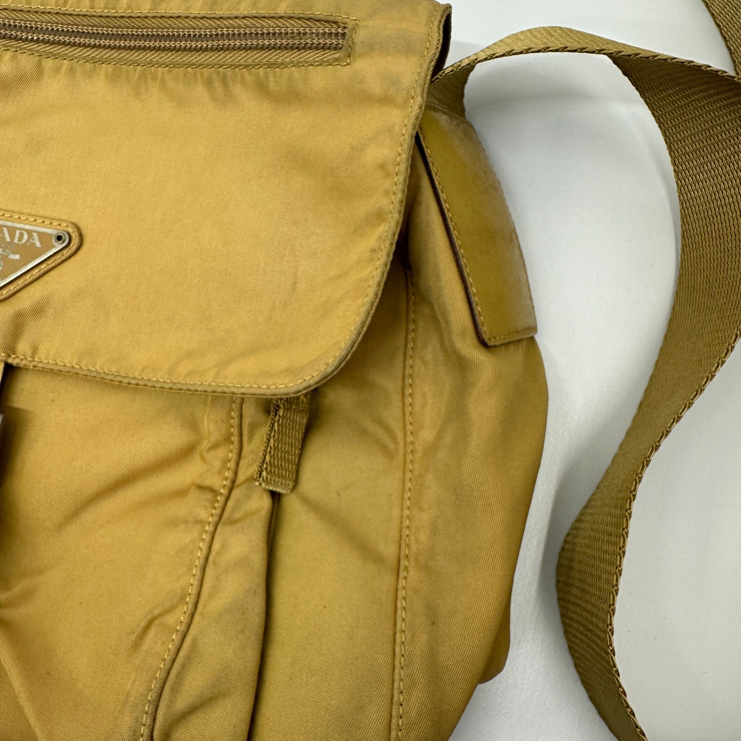 PRADA Beige Nylon Plain Backpack Shoulder Bag pr7809bf