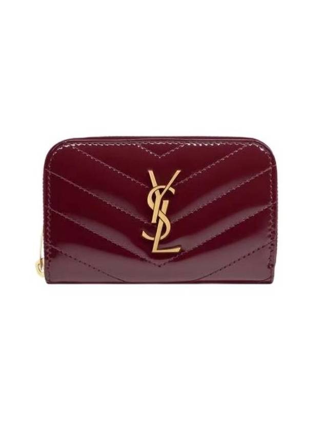 Luxury Saint Laurent Trending 2025 Cassandra Matelasse Patent Leather Half Wallet Red