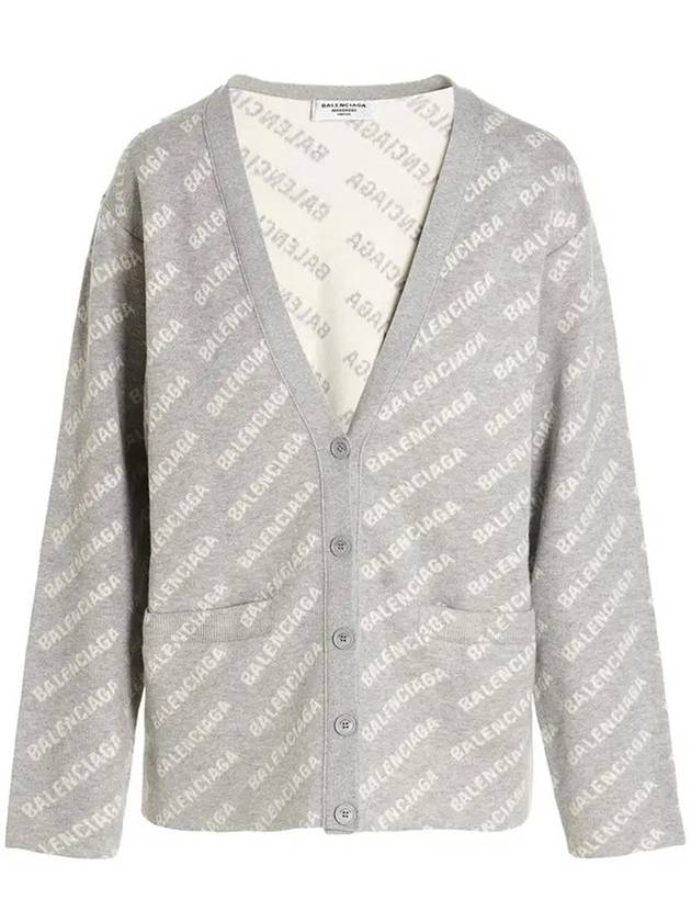 Luxury Balenciaga Trending 2026 wool over logo pattern cardigan Grey