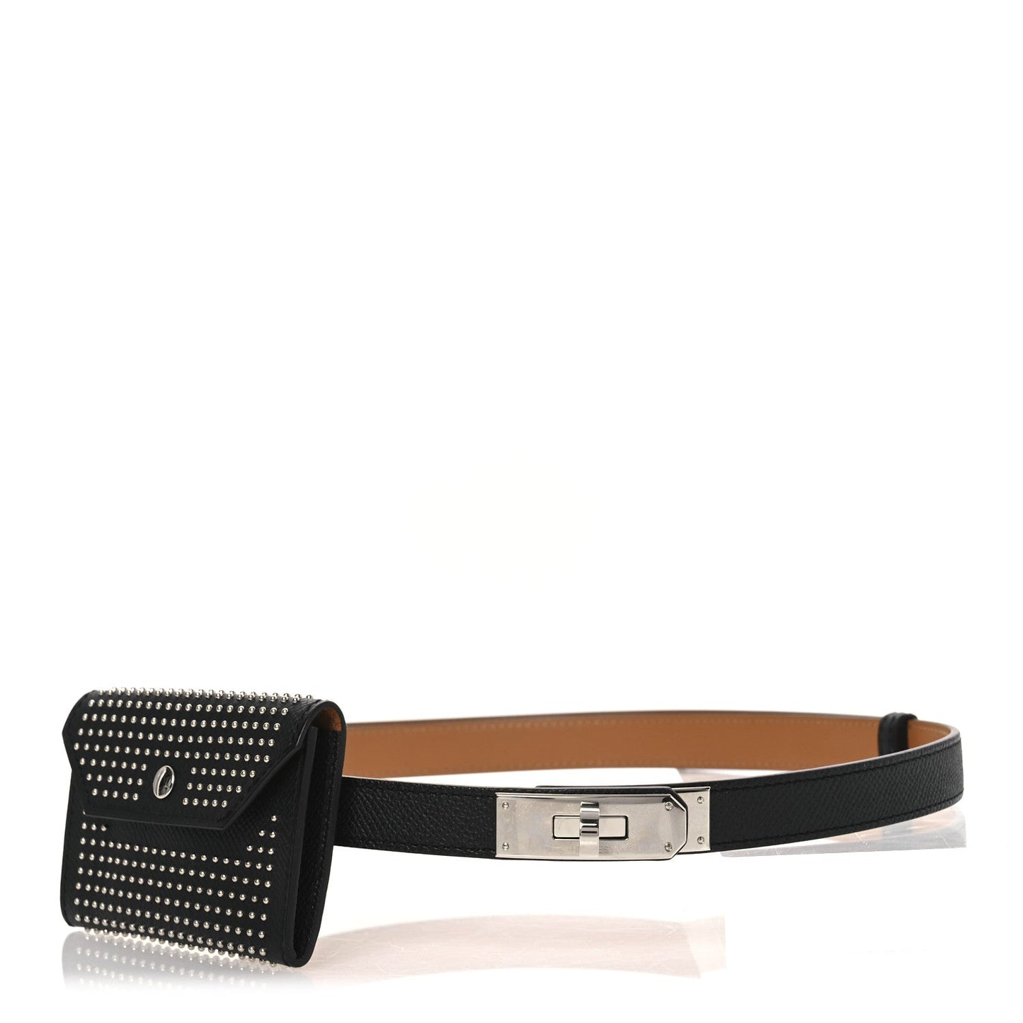 Hermes Epsom Studded Kelly Pocket Belt Black