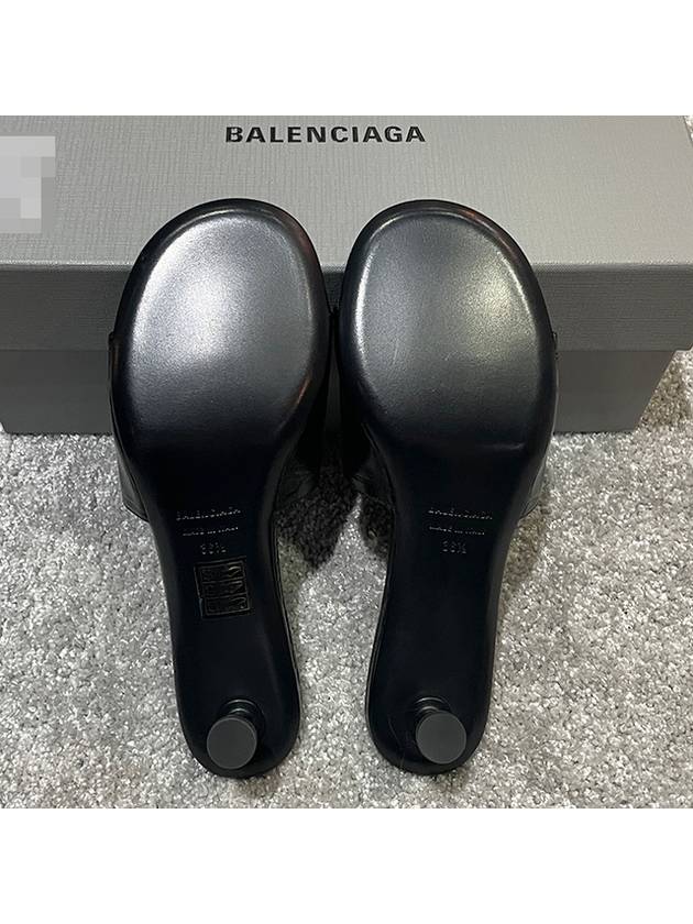 Luxury Balenciaga Trending 2026 Crocodile Print Leather Groupie Sandal Heels Black