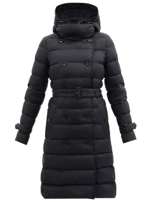 Luxury Burberry WoMen's Detachable Belted Long Padding Black