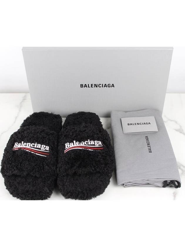 Luxury Balenciaga Trending 2026 Wave logo furry slide 40 255 260