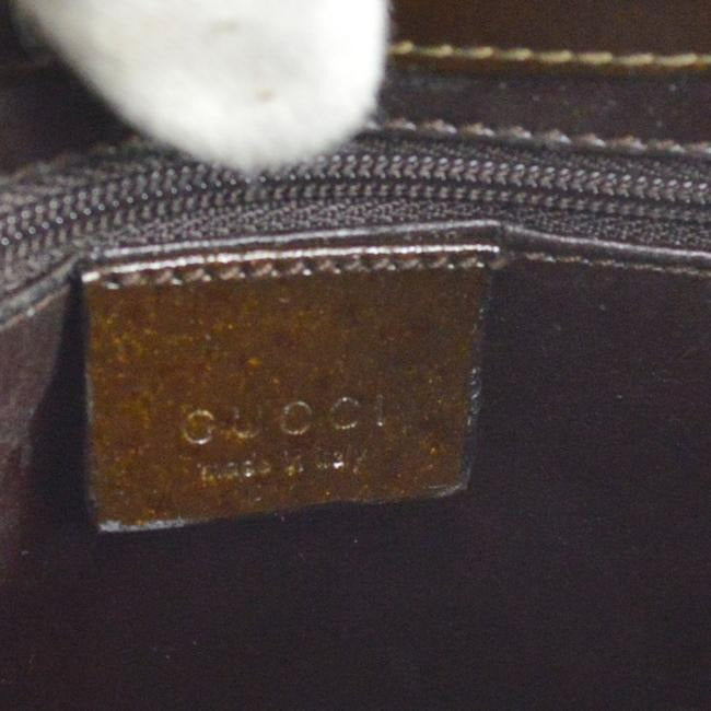 Gucci Vintage Brown Speckled And Glossy Leather With Bamboo Handle Hobo Bag