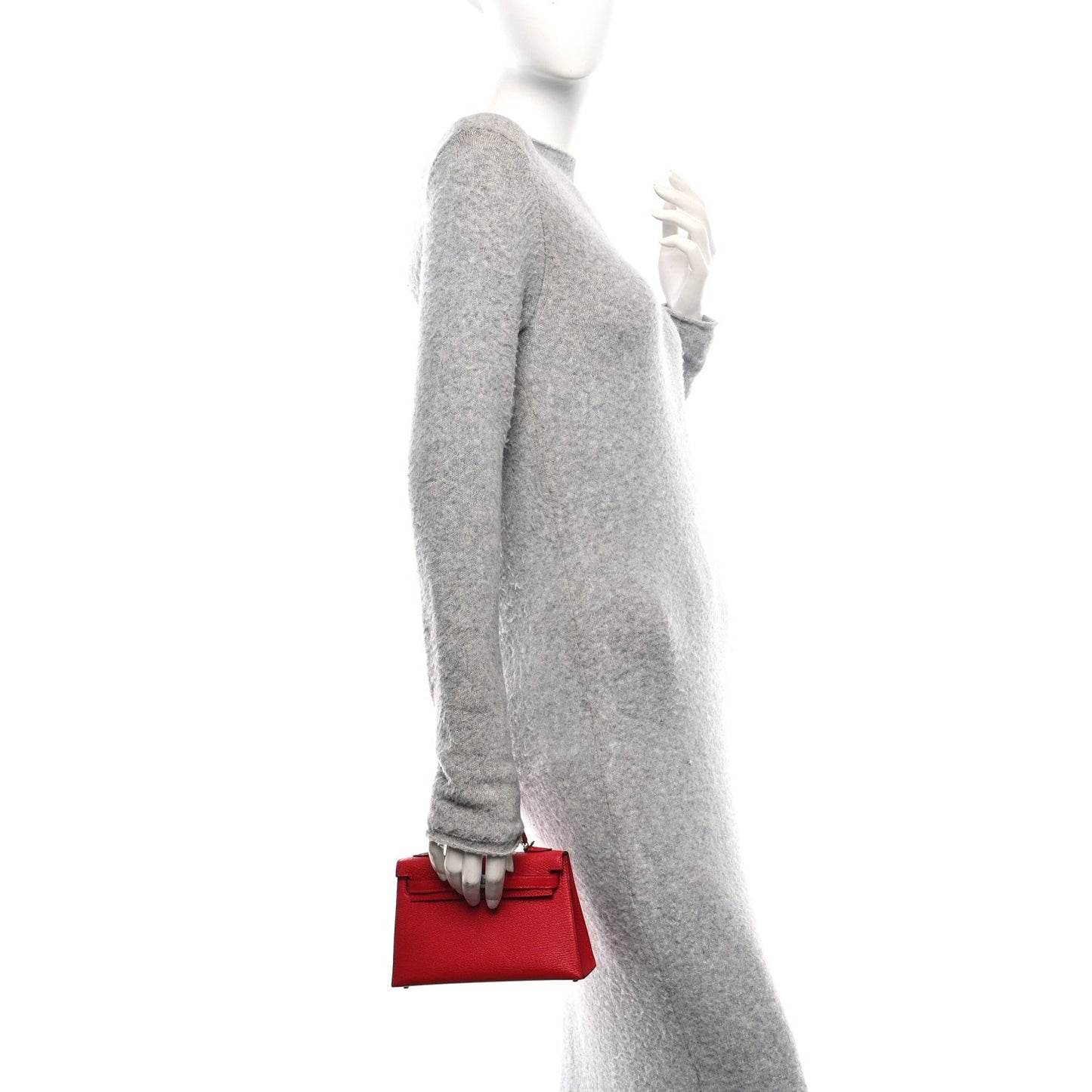 Hermes Chevre Mysore Verso Mini Kelly Sellier 20 Rouge Casaque Bubblegum