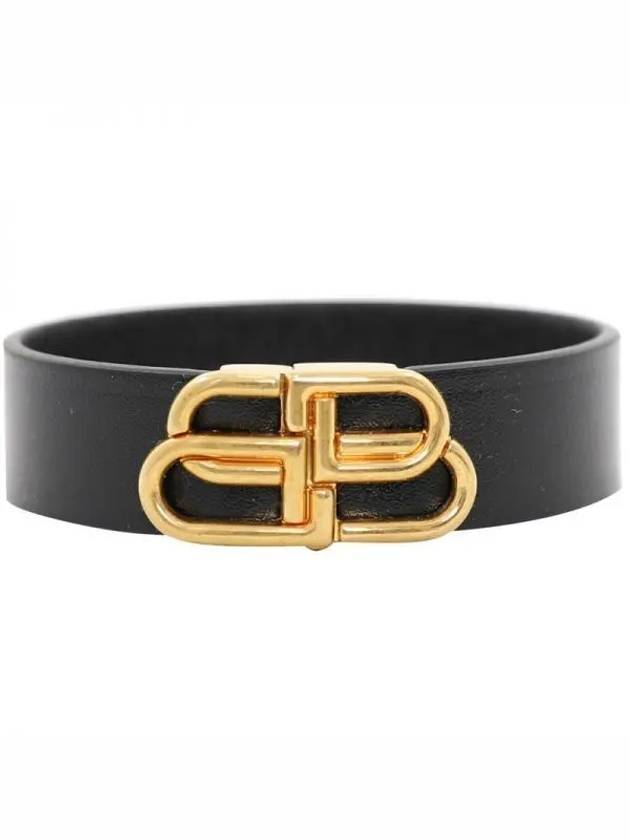 Luxury Balenciaga Trending 2026 BB Slim Cuff Bracelet Black