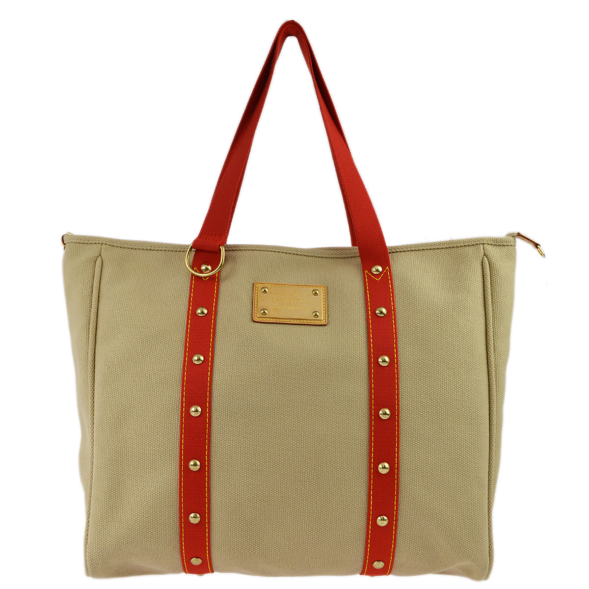 Louis Vuitton Beige Antigua Cabas GM Tote Handbag M40032