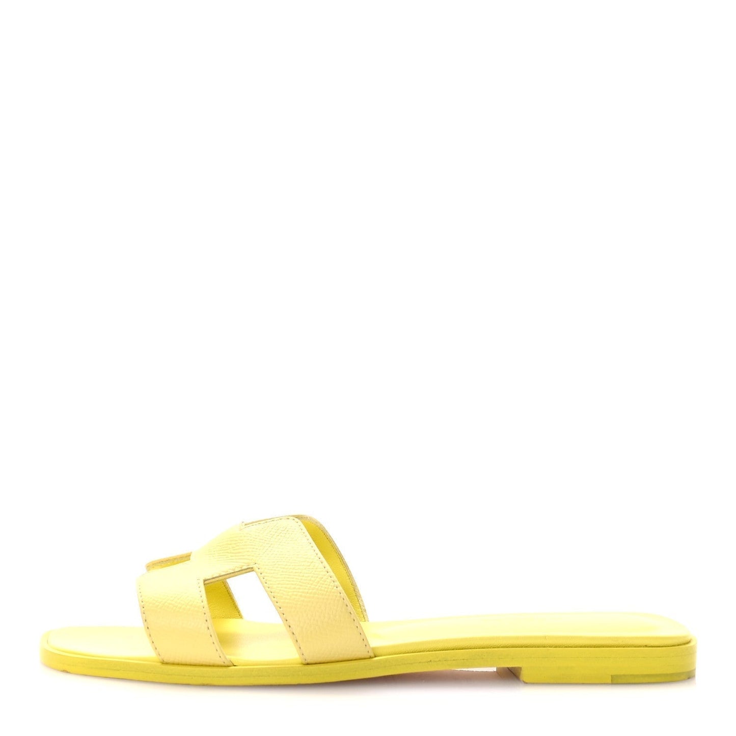 Hermes Epsom Oran Sandals 37 Jaune Pollen