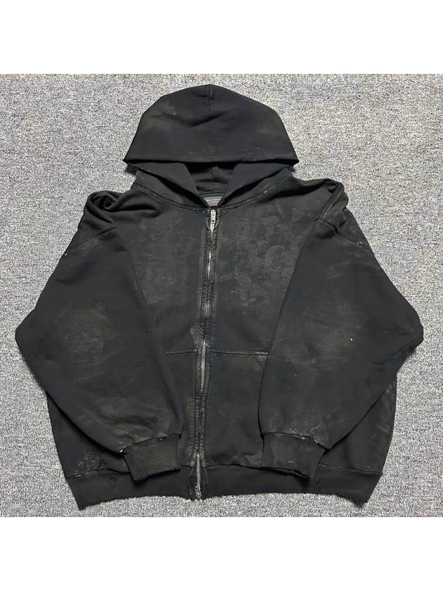 Luxury Balenciaga Trending 2026 Mud Distressed Hooded Zip Up 100