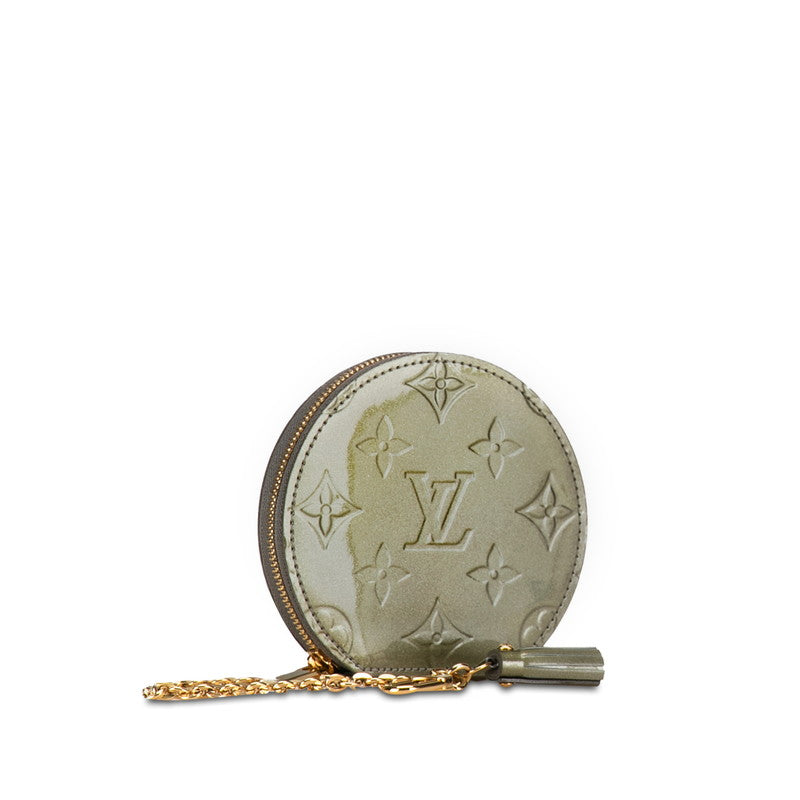 Louis Vuitton Monogram Vernis Portemoney Shapo Coin Case M91415 Grail Deco Light Olive Oil Patent Leather Louis Vuitton