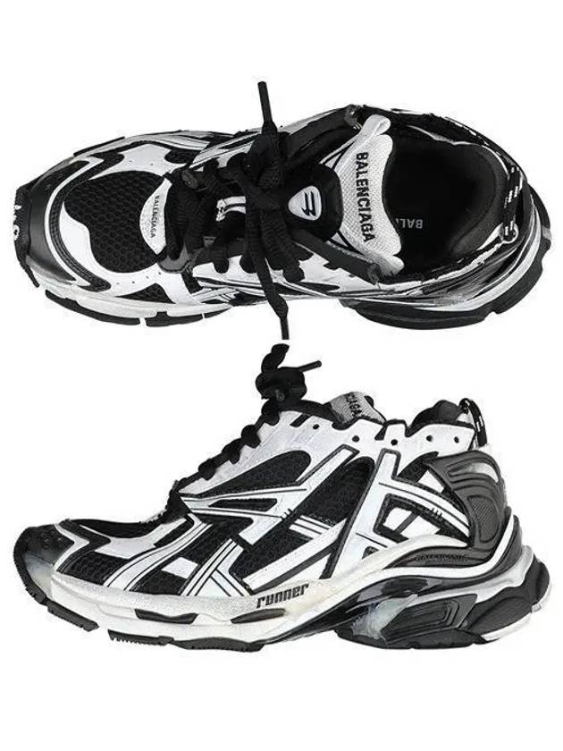 Luxury Balenciaga Trending 2026 Men's Runner Low Top Sneakers White Black