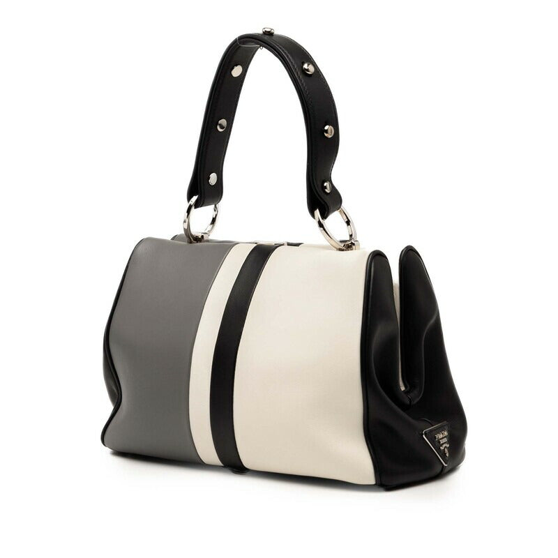 Prada Byadera Frame Leather Handbag