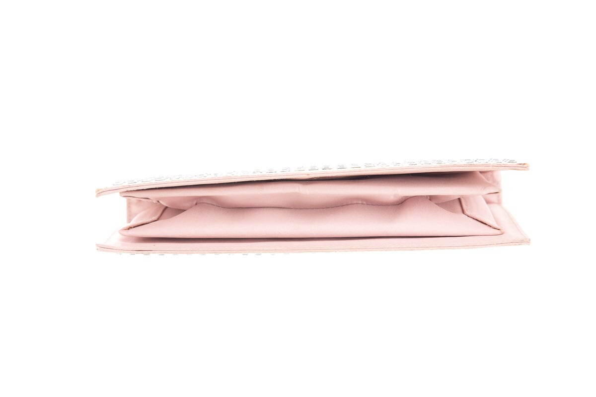 Gucci   Pink Satin and Rhinestone Clutch
