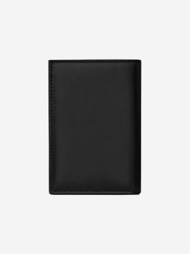 Luxury Saint Laurent Trending 2025 Men's Tiny Monogram Logo Half Wallet Black